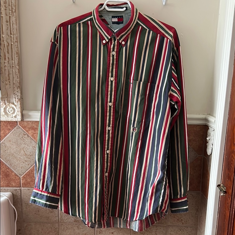 Vintage Tommy Hilfiger striped button down men’s large